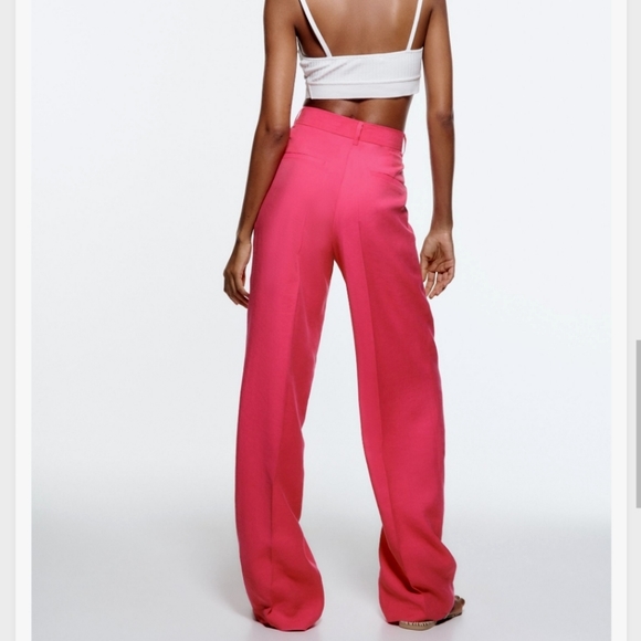 Zara Pants & Jumpsuits Zara Full Length Wide Pants Pink Poshmark